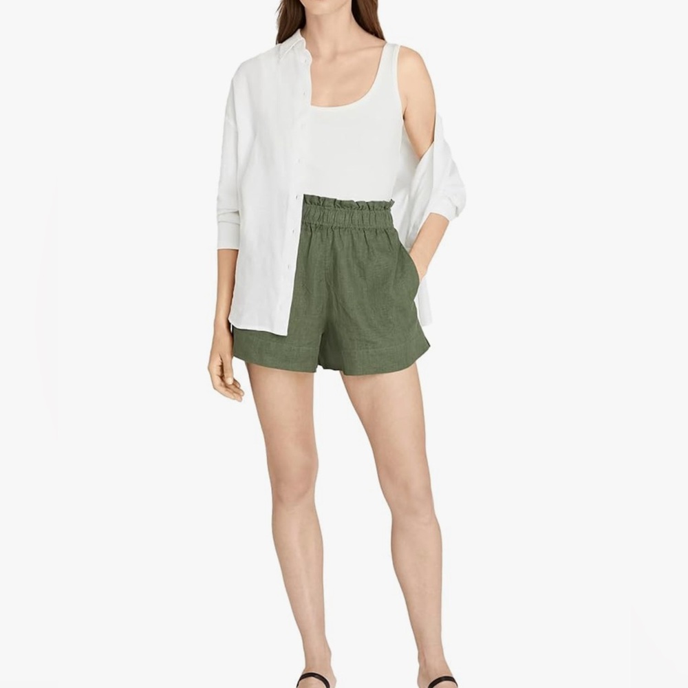 Club Monaco  Linen Blend Pull on Shorts XS